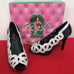 Pinup Couture Rhinestone Ava Heels NIB